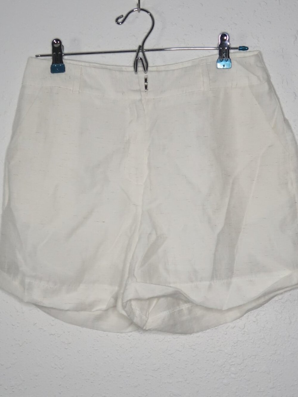 D&B Dabagirl White Oatmeal Linen High Waist Mini Shorts